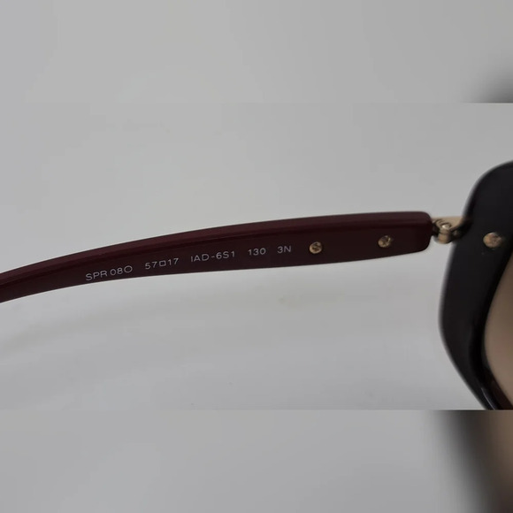 NWT Prada Conceptual Sunglasses Bordeaux Red Brown Gradient SPR  08O 57-17-130 - Picture 5 of 16